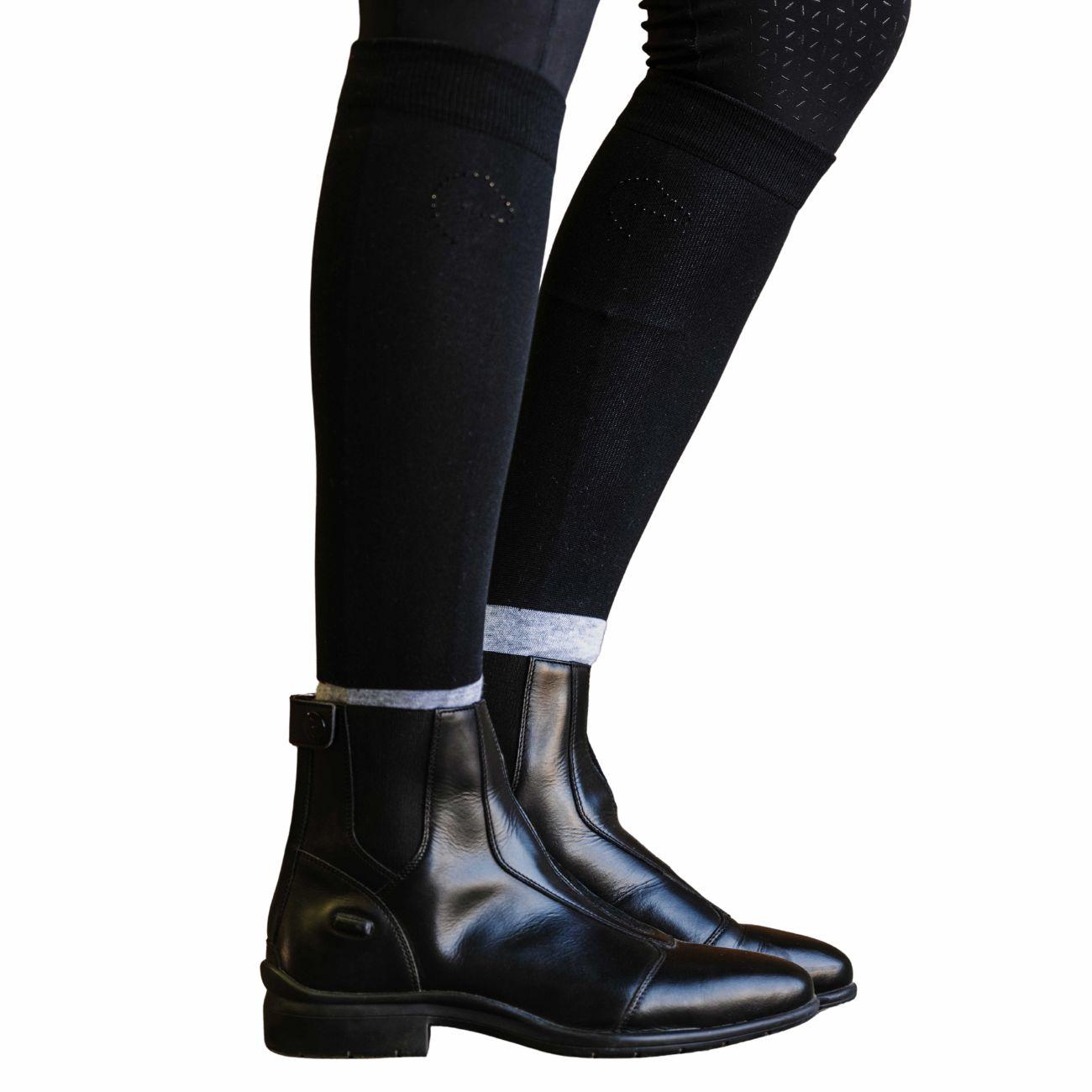 Calze Bicolor Con Logo Equitheme 986442 BLACK/GREY EQUITHEME 
