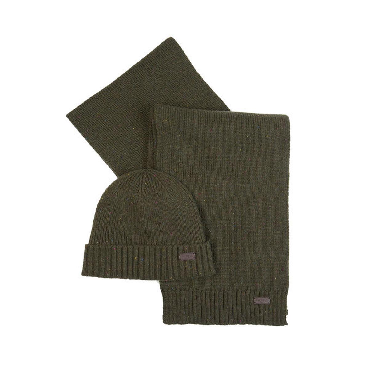 GIFT SET CARLTON FLECK BERRETTO E SCIARPA 31BA-MGS0047MGS OL31 OLIVE BARBOUR