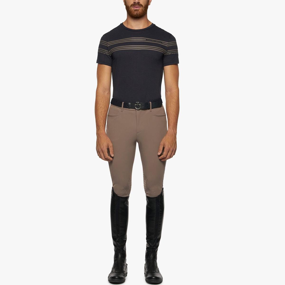 T-SHIRT UOMO IN COTONE CON INSERTI IN SILICONE CAVALLERIA TOSCANA 09CT-TSU055CO080 7901NAVY CAVALLERIA TOSCANA