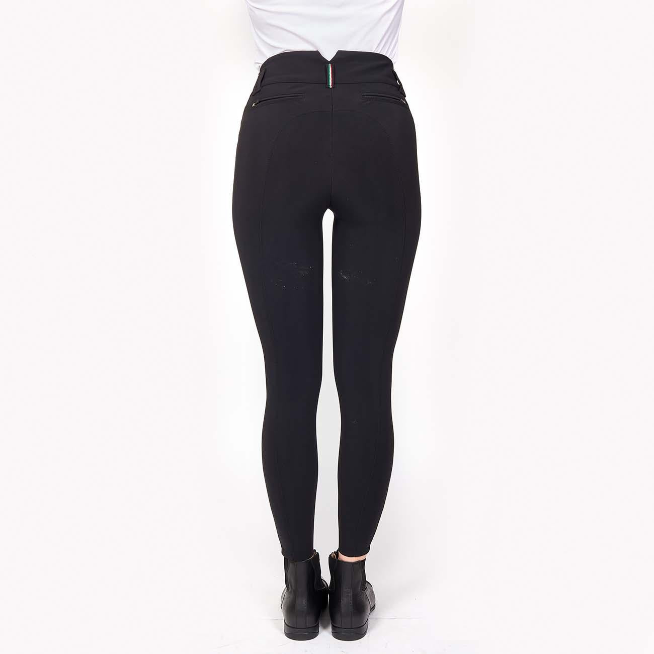PANTALONE DA EQUITAZIONE DONNA VITA ALTA 09MA-03BERLINO 036NERO MASCHERONI SELLERIA 