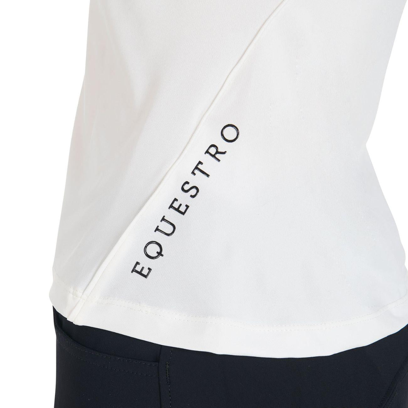 EQUESTRO Polo Da Donna Technical Training Polo SS Zip ETW00036 WHITE EQUESTRO 