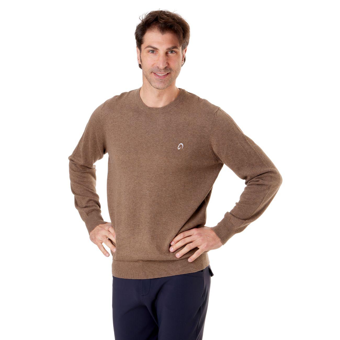 Pullover Girocollo Da Uomo Casual Mascheroni Marrone MASCHERONI-NS901 GRIZZLYBROWN MASCHERONI SELLERIA 