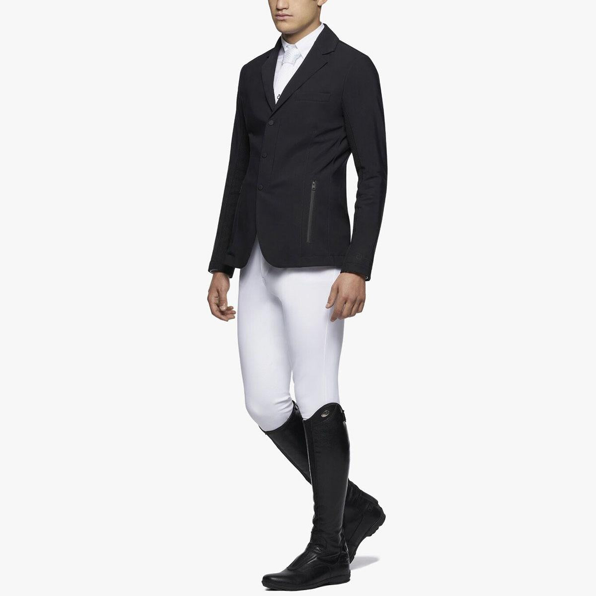 GIACCA DA CONCORSO UOMO CON ZIP IN MAGLIA TECNICA R-EVO 27CT-GGU037JC019 9999BLACK CAVALLERIA TOSCANA 