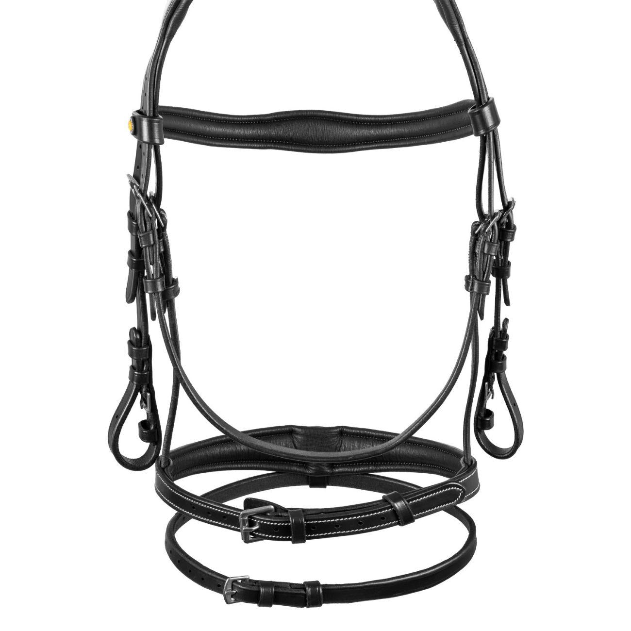 Testiera In Morbida Pelle Cucita Equestro ETH01010 BLACK EQUESTRO 