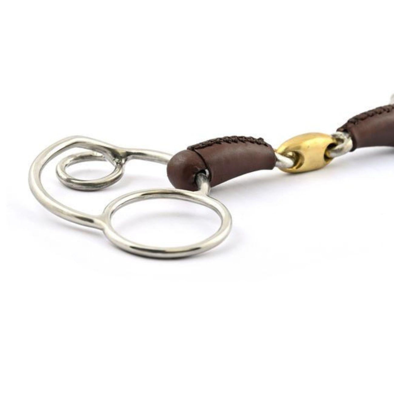 JUMP'IN FILETTO TEDESCO A 3 ANELLI SPEZZATO IN 3 OTTONE RIVESTITO IN CUOIO JUMP'IN OTTONE imboccature speciali 5C 09JU5C OTTONE JUMP'IN 