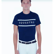 T-SHIRT UOMO MANICA CORTA IN COTONE CON STAMPA EQUESTRO 09AMA-ETM00069 NAVY EQUESTRO