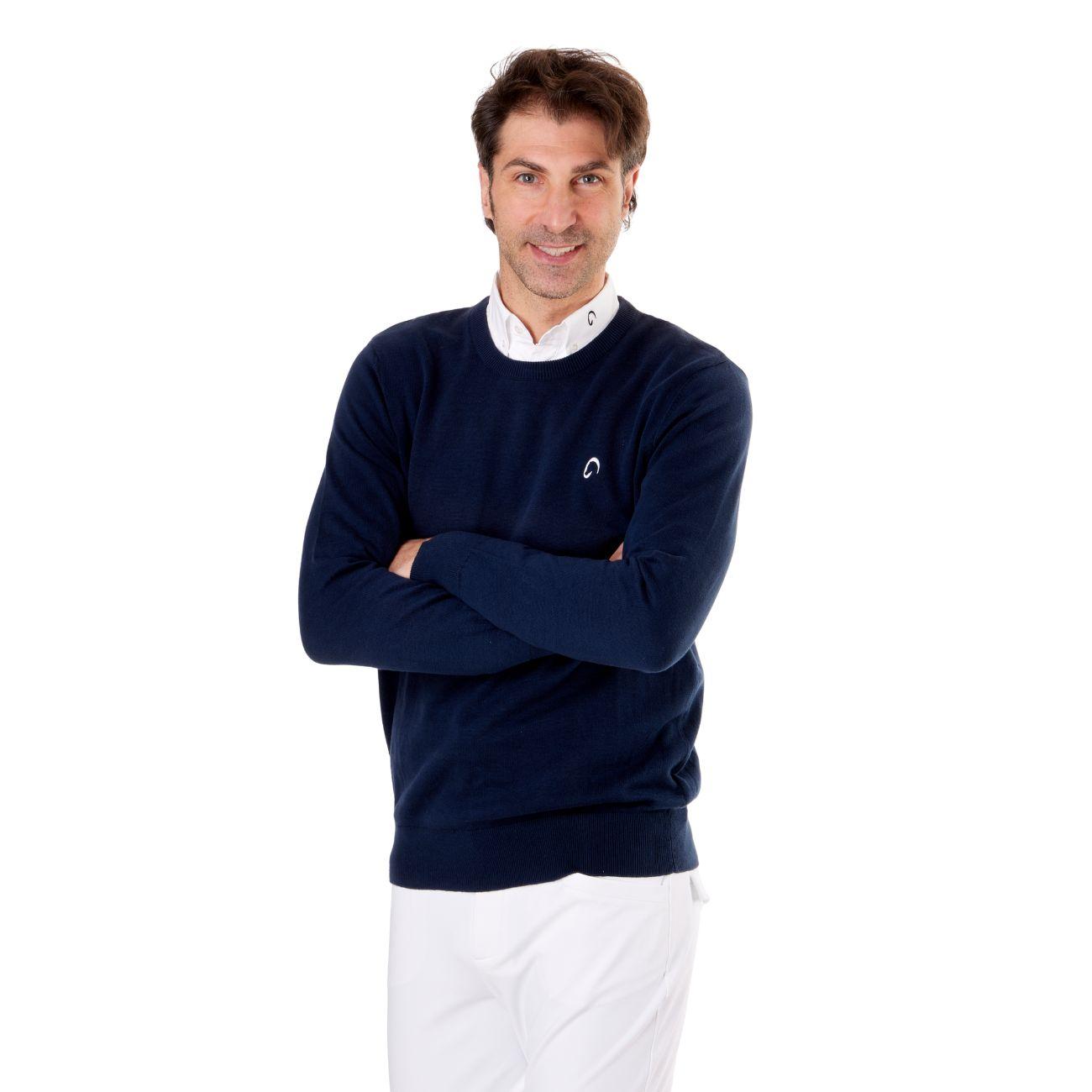 Pullover Girocollo Da Uomo Casual Mascheroni Blu MASCHERONI-NS901 NAVYBLUE MASCHERONI SELLERIA 