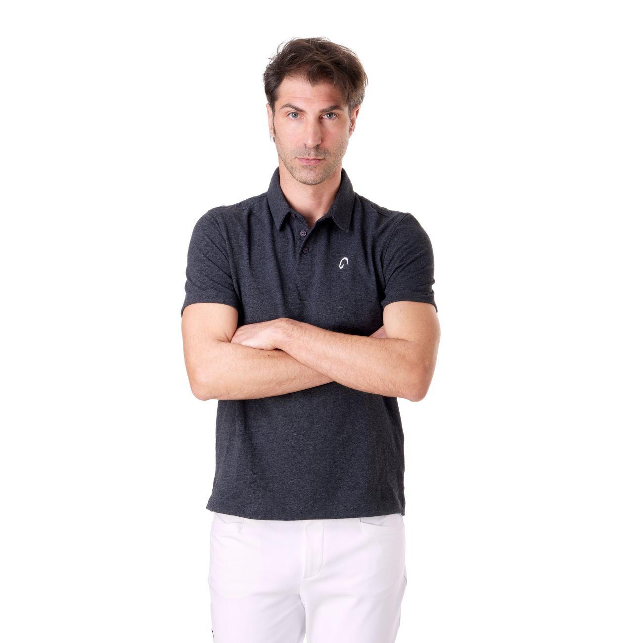 Polo Da Uomo In Cotone Ecologico Mascheroni Antracite MASCHERONI-NS210 ANTRACITEHEATHER MASCHERONI SELLERIA 