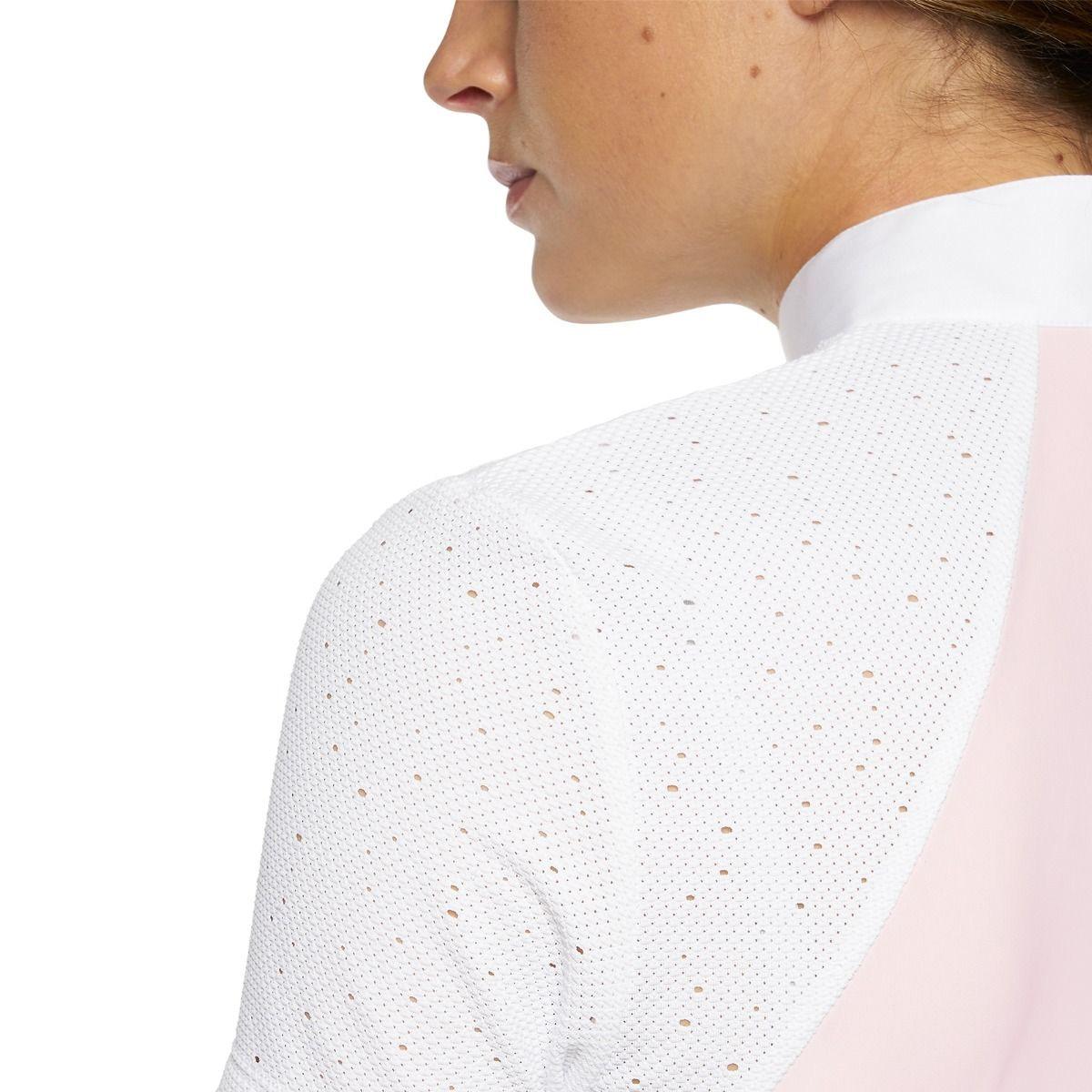 POLO DA CONCORSO DONNA MANICA CORTA TESSUTO CROCHET JERSEY 09CT-CAD204JE144 2501BIANCO ROSA CAVALLERIA TOSCANA 