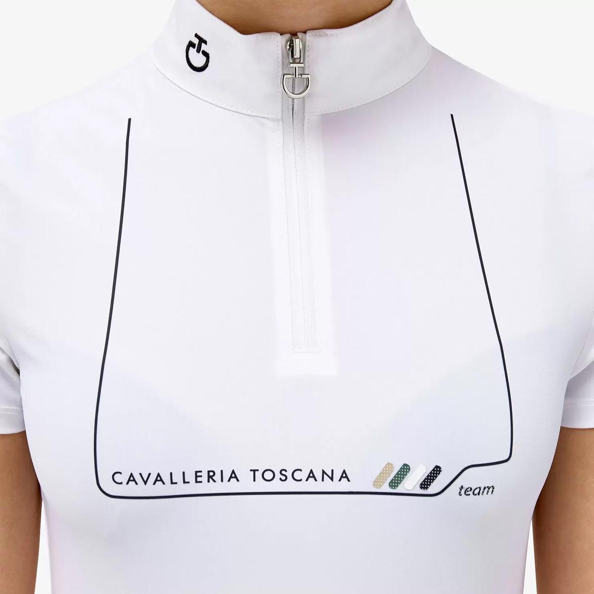POLO BAMBINA IN JERSEY CON ZIP CAVALLERIA TOSCANA 30CT-POA090JE152 0001 WHITE CAVALLERIA TOSCANA 