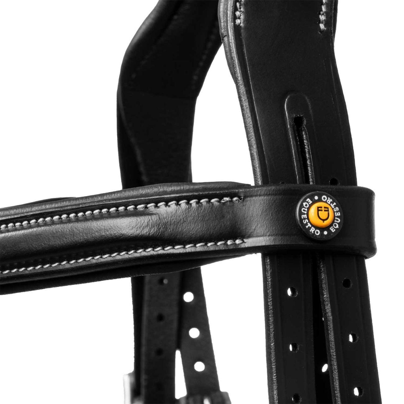 Testiera In Morbida Pelle Cucita Equestro ETH01010 BLACK EQUESTRO 