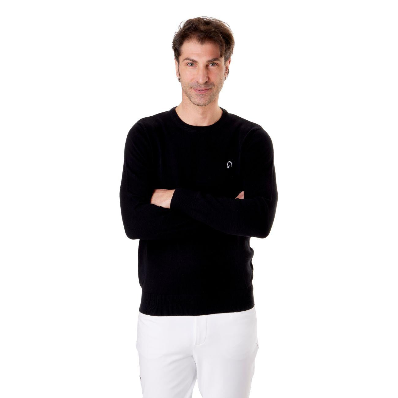 Pullover Girocollo Da Uomo Casual Mascheroni Nero MASCHERONI-NS901 BLACK MASCHERONI SELLERIA 