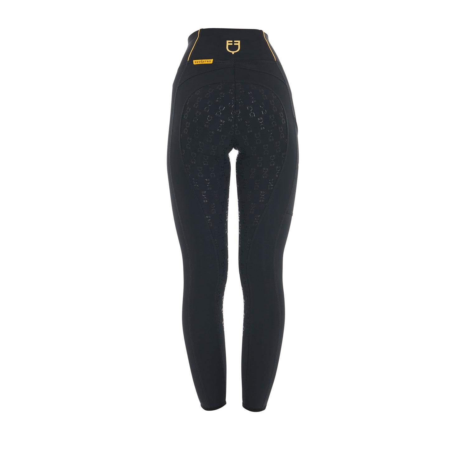 EQUESTRO Leggins Da Equitazione Donna Full Grip ETW00047 BLACK EQUESTRO 
