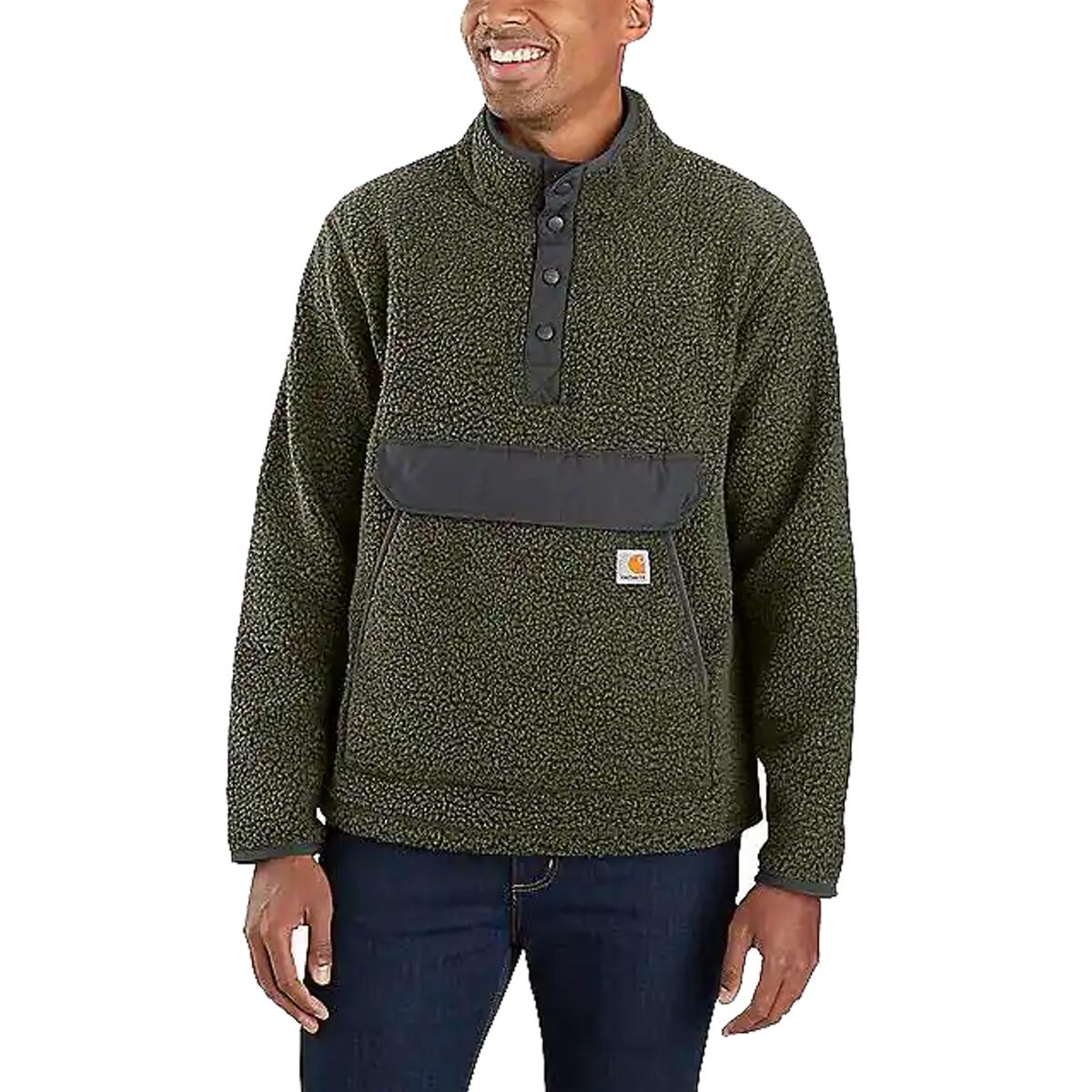 FELPA IN PILE CON TASCA MARSUPIO CARHARTT 29CA-104991 BASIL HEATHER CARHARTT