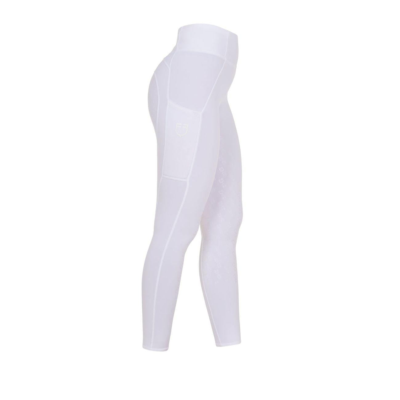 EQUESTRO Leggins Da Equitazione Donna Full Grip ETW00047 WHITE/WHITE EQUESTRO 