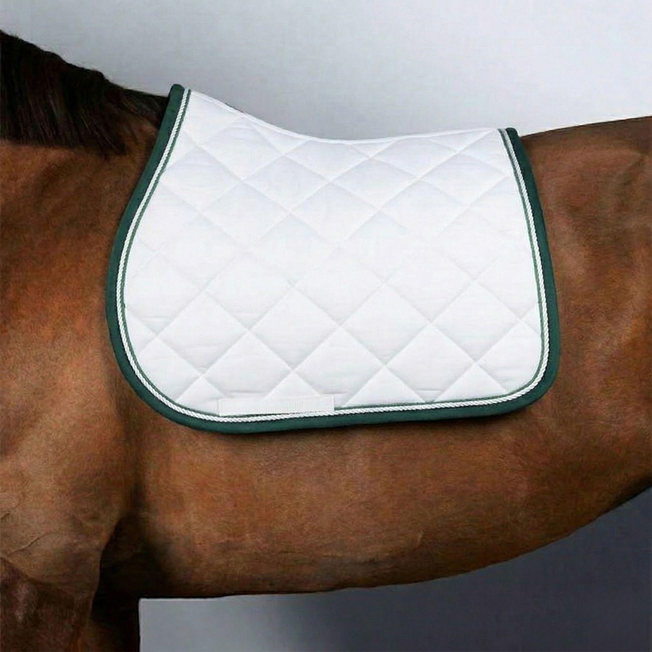 Sottosella Da Salto Con Bordo Verde e Doppia Cordino Mascheroni SOTMASC0 BIANCO MASCHERONI SELLERIA 