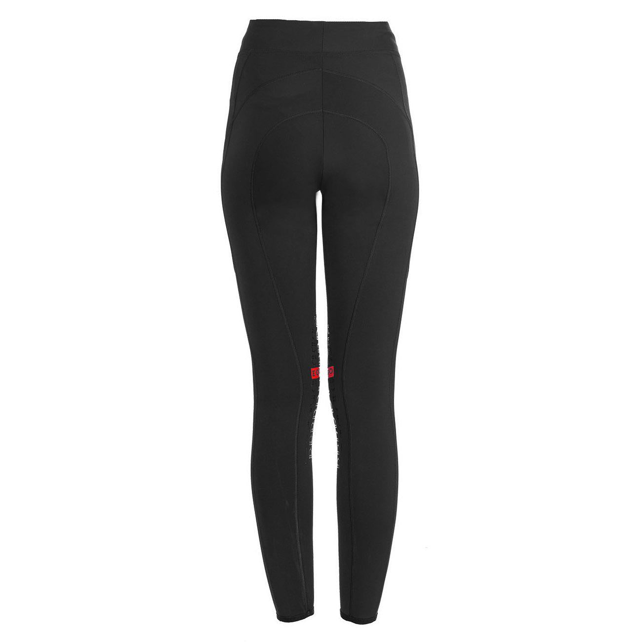 LEGGINS DONNA MOD.KAO IN TESSUTO TECNICO BIELASTICO 26AMA-ETW00003 BLACK RED EQUESTRO 