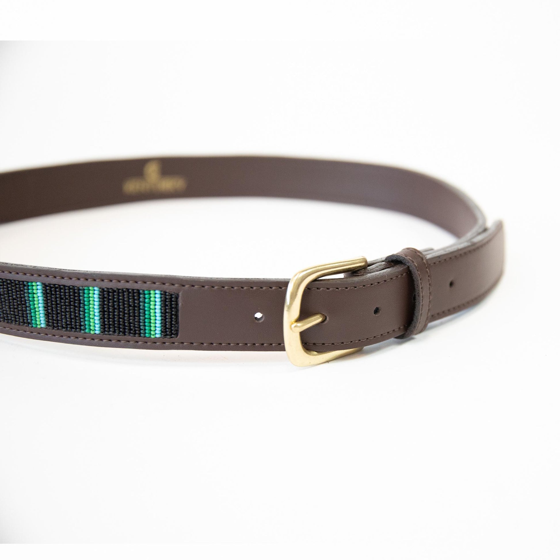 CINTURA IN CUOIO CON INSERTI FIBBIERIA OTTONE 42556 01BLACK KENTUCKY 