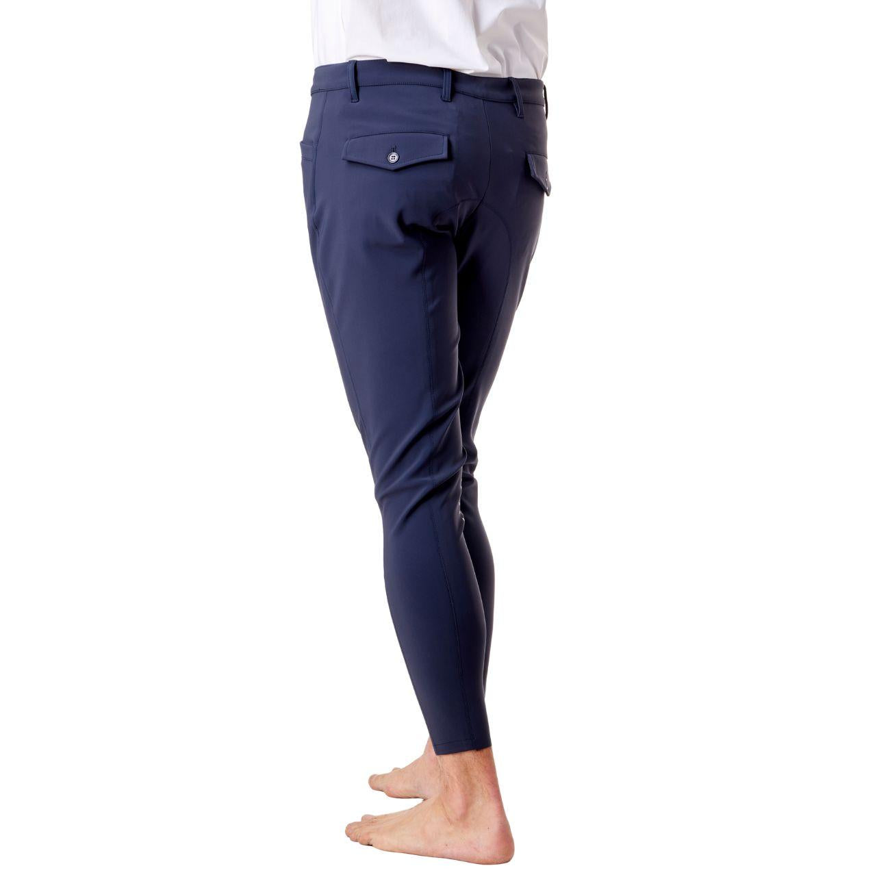 Pantalone Da Equitazione Da Uomo Half Grip Roma Mascheroni Blu 09MA-04ROMA 342BLU MASCHERONI SELLERIA 