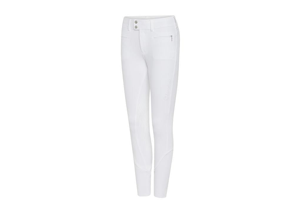PANTALONE DA EQUITAZIONE DONNA GRIP AL GINOCCHIO MOD.CHLOE EMBROIDERY 30SS-CHLEMB WHITE SAMSHIELD