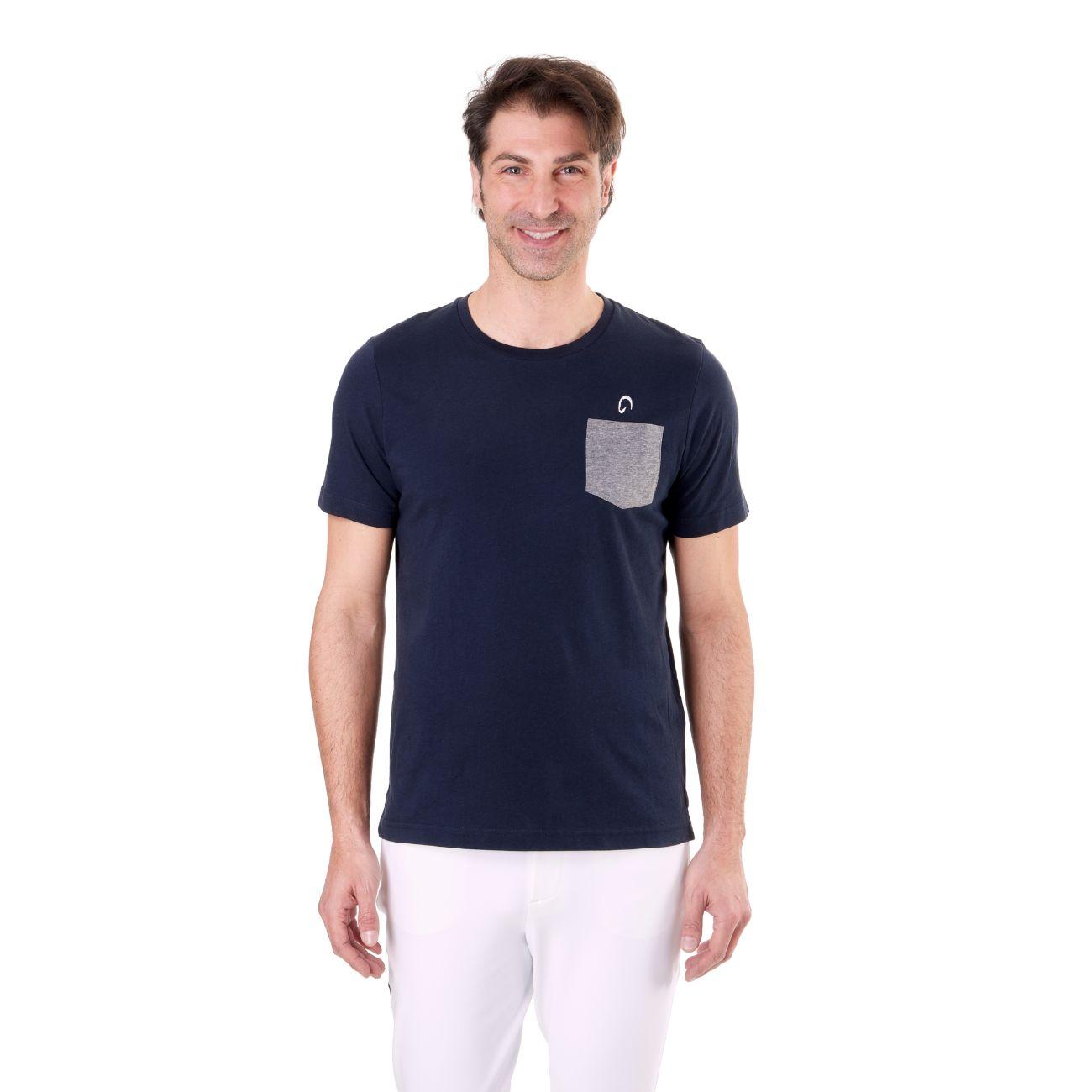 T-Shirt Da Uomo A Manica Corta Con Tasca Mascheroni MASCHERONI/HS375K BLUE NAVY MASCHERONI SELLERIA 
