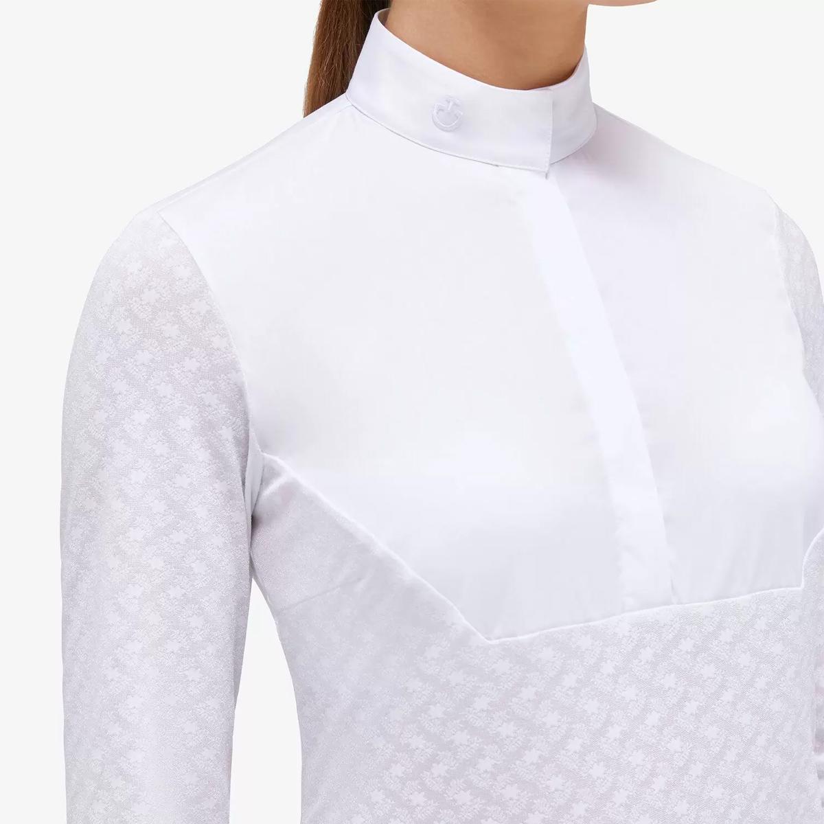 CAMICIA DA CONCORSO DONNA IN JERSEY MANICA LUNGA 31CT-CAD251PA083 0101WHITE/KNIT CAVALLERIA TOSCANA 