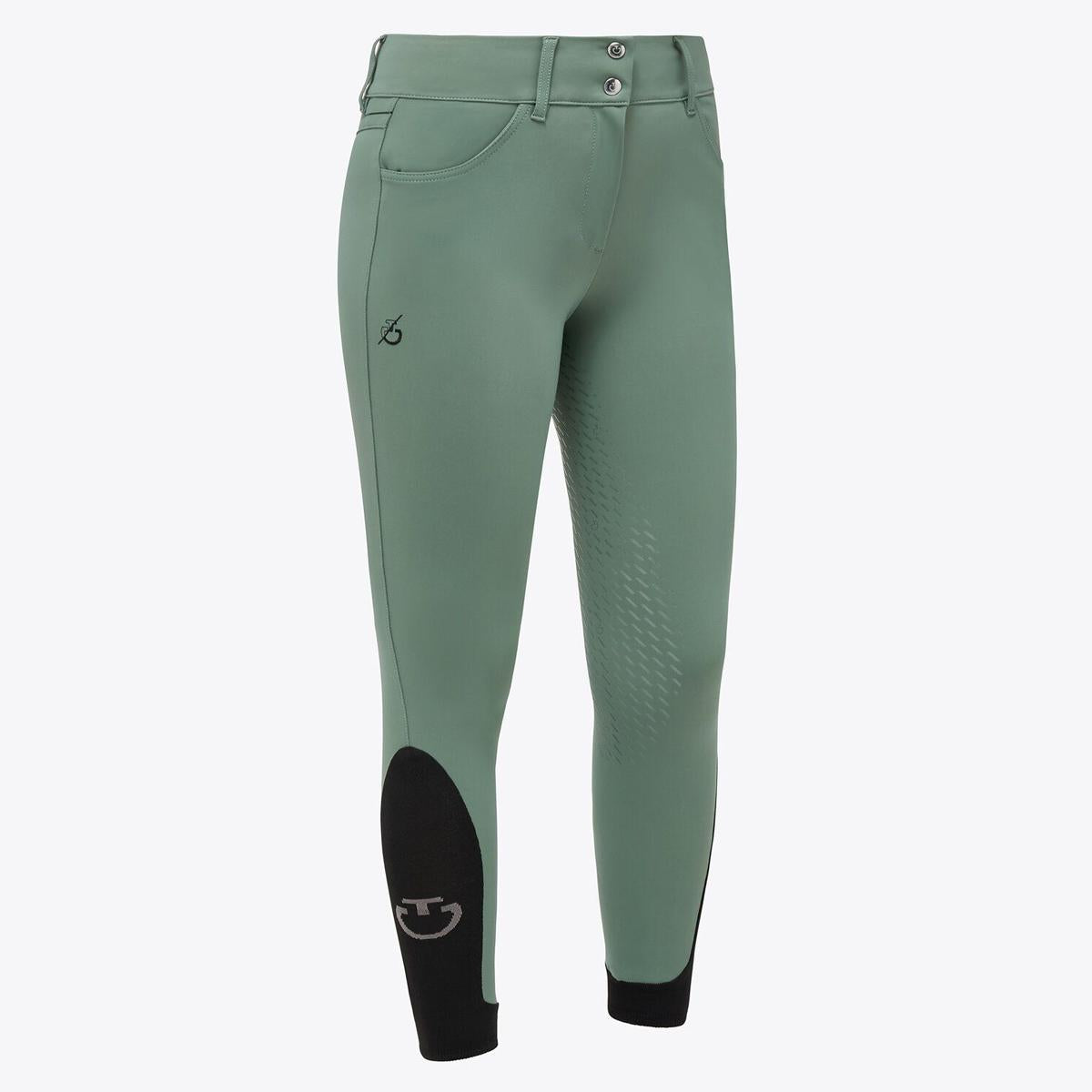 PANTALONI DONNA A VITA ALTA CAVALLERIA TOSCANA 30CT-PAD186JE010 5J005J00 EMERALD GREY CAVALLERIA TOSCANA