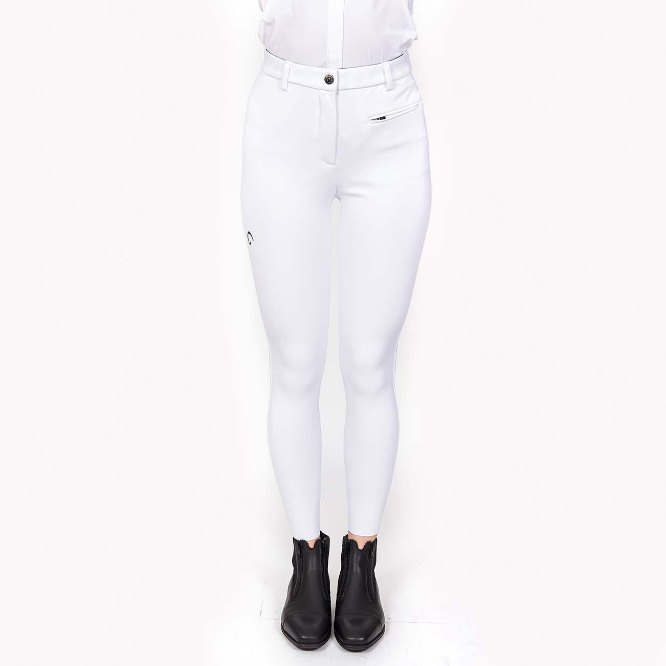 PANTALONE DA EQUITAZIONE DONNA CON GRIP E TASCHE ANTERIORI 09MA-05PARIGI 001BIANCO MASCHERONI SELLERIA 