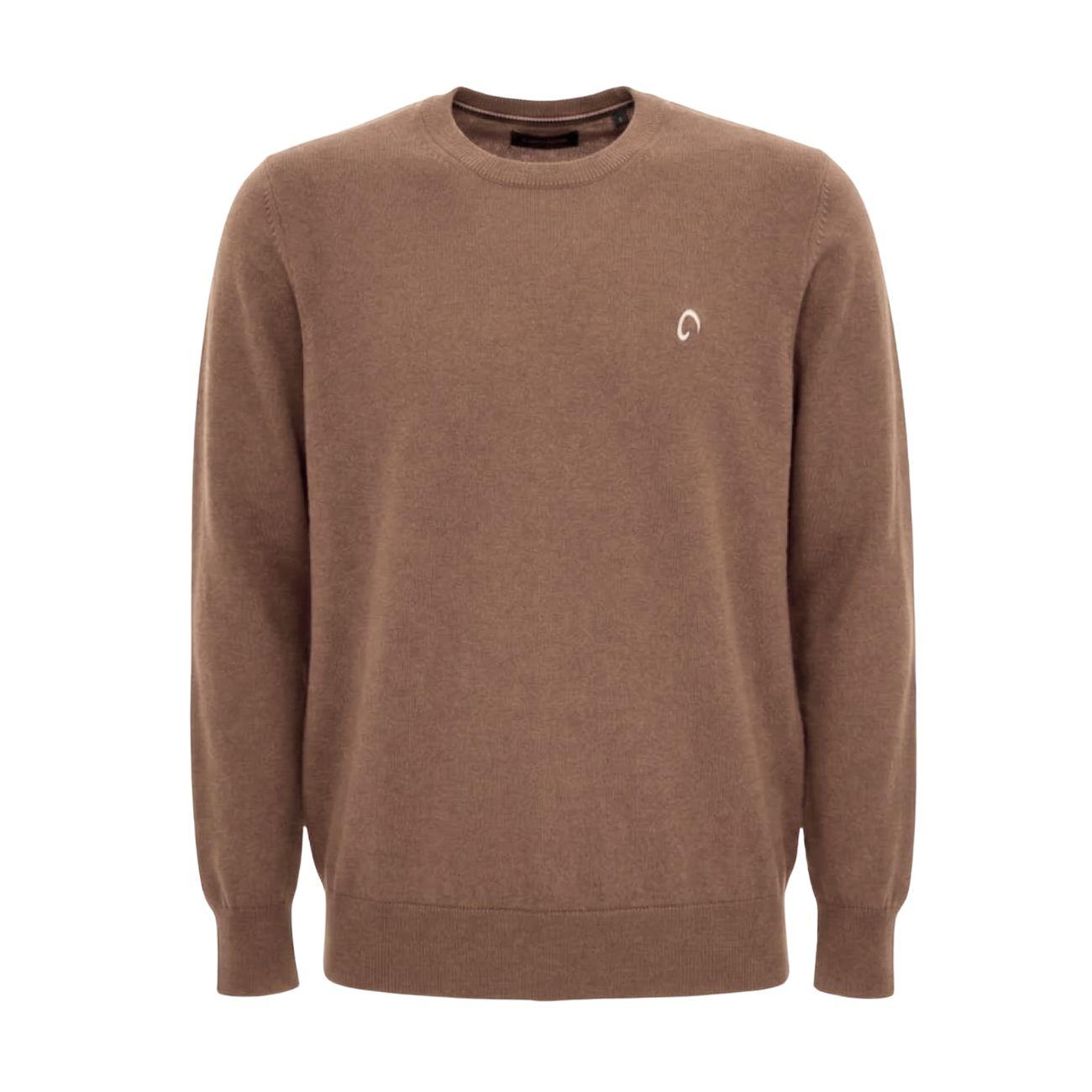 Pullover Girocollo Da Uomo Casual Mascheroni Marrone MASCHERONI-NS901 GRIZZLYBROWN MASCHERONI SELLERIA 