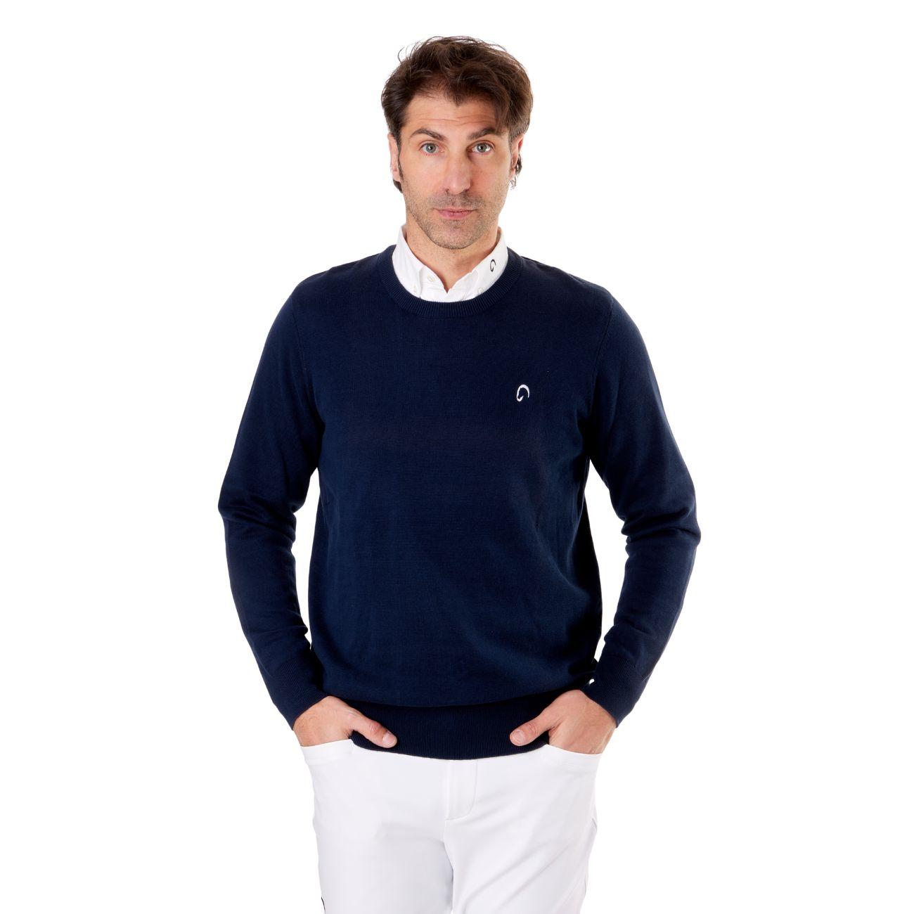 Pullover Girocollo Da Uomo Casual Mascheroni Blu MASCHERONI-NS901 NAVYBLUE MASCHERONI SELLERIA 