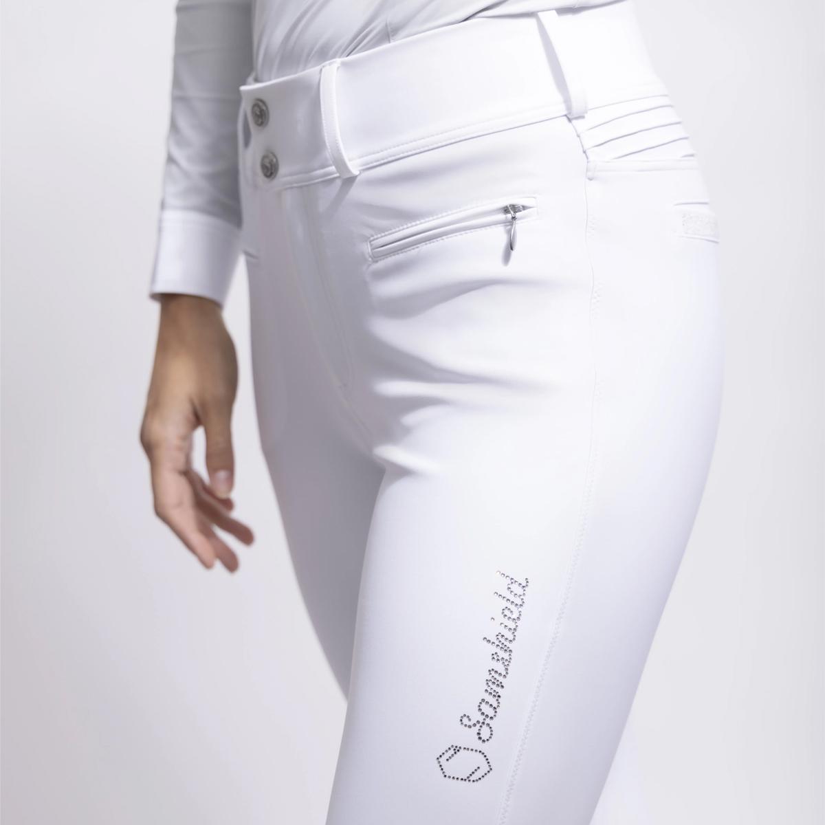 Pantaloni Da Equitazione Da Donna Clara Samshield Bianco 29SS-CLARA WHITE TONE ON TONE SAMSHIELD 