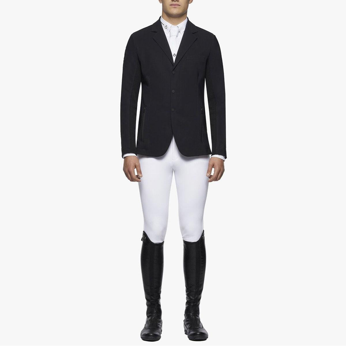 GIACCA DA CONCORSO UOMO CON ZIP IN MAGLIA TECNICA R-EVO 27CT-GGU037JC019 9999BLACK CAVALLERIA TOSCANA