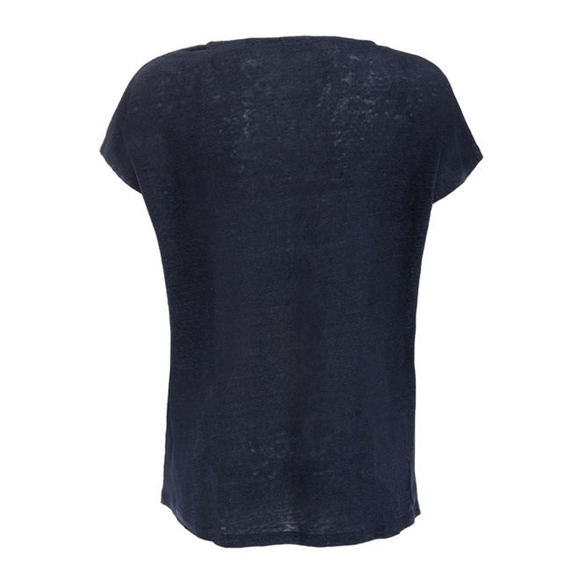 T-SHIRT IN LINO CON SCOLLO A V DONNA MASCHERONI-NS321 NAVYBLUE MASCHERONI SELLERIA 