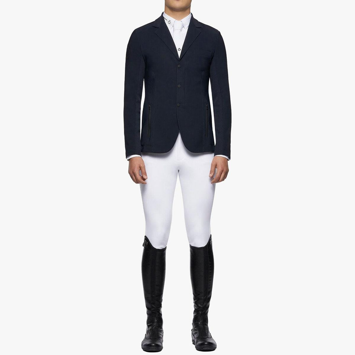 GIACCA DA CONCORSO UOMO CON ZIP IN MAGLIA TECNICA R-EVO 27CT-GGU037JC019 7901NAVY CAVALLERIA TOSCANA