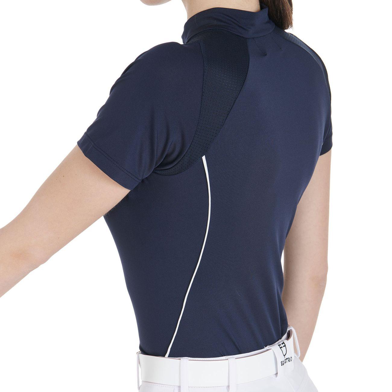 EQUESTRO Polo Da Donna Technical Training Polo SS Zip ETW00036 NAVY EQUESTRO 