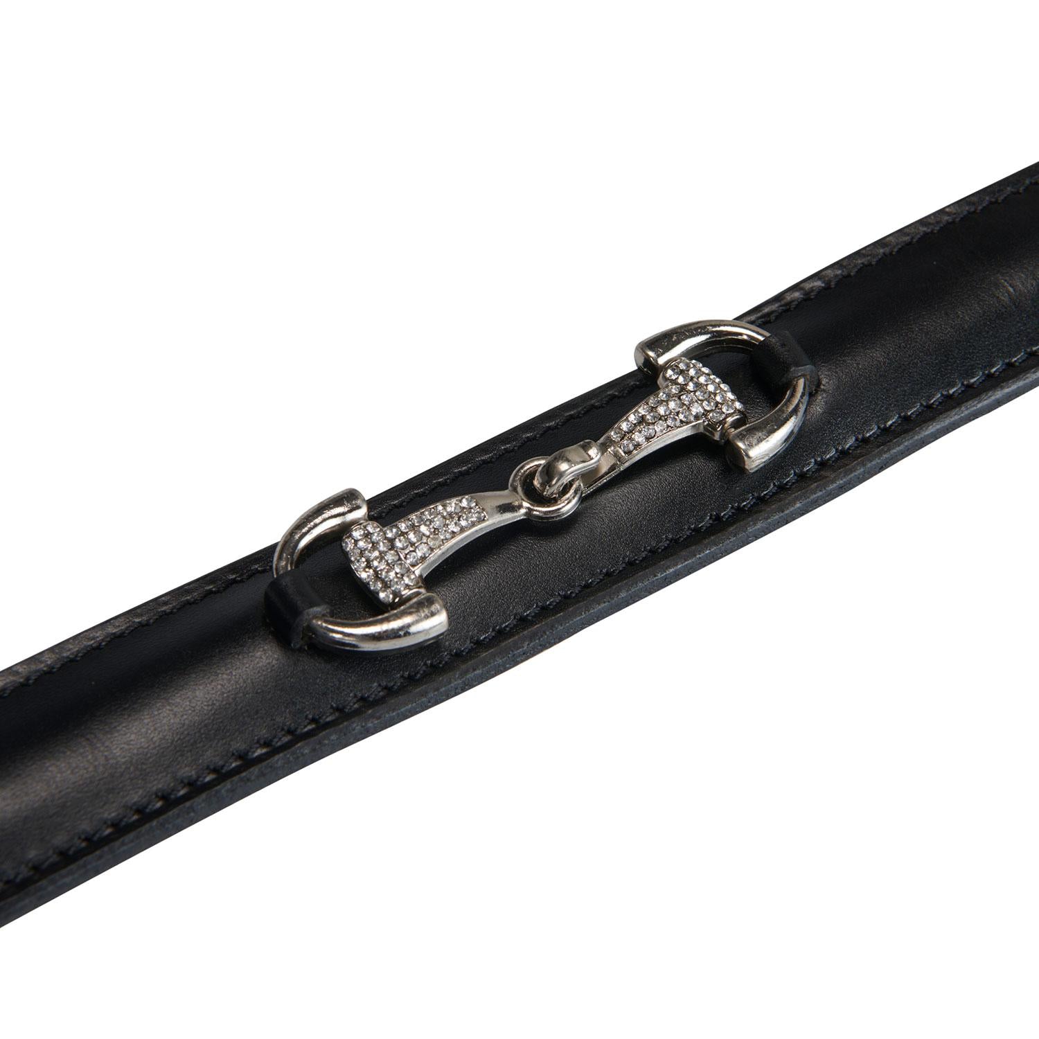 Cintura In Cuoio Diamond Equestro 09AMA-AB00611A BLACK/SILVER EQUESTRO 