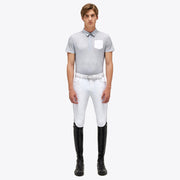 POLO DA TRAINING UOMO IN JERSEY EFFETTO MESH CAVALLERIA TOSCANA 30CT-PUO332JE176 8100 LIGHT GREY CAVALLERIA TOSCANA