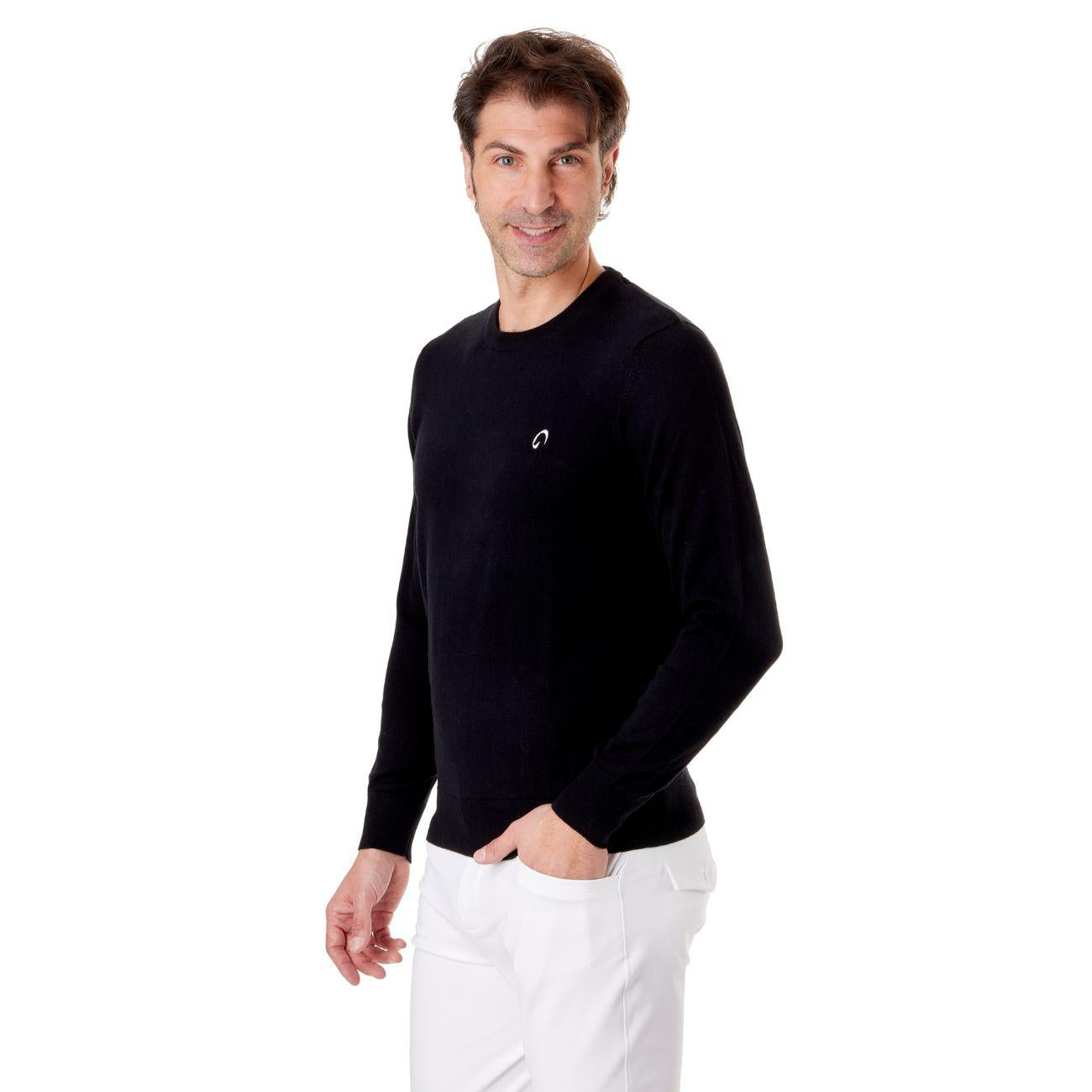 Pullover Girocollo Da Uomo Casual Mascheroni Nero MASCHERONI-NS901 BLACK MASCHERONI SELLERIA 
