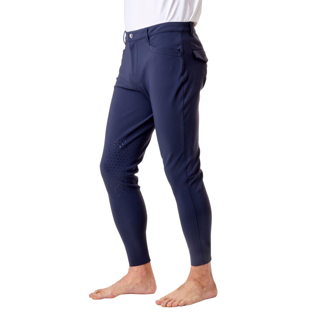 Pantalone Da Equitazione Da Uomo Half Grip Roma Mascheroni Blu 09MA-04ROMA 342BLU MASCHERONI SELLERIA 