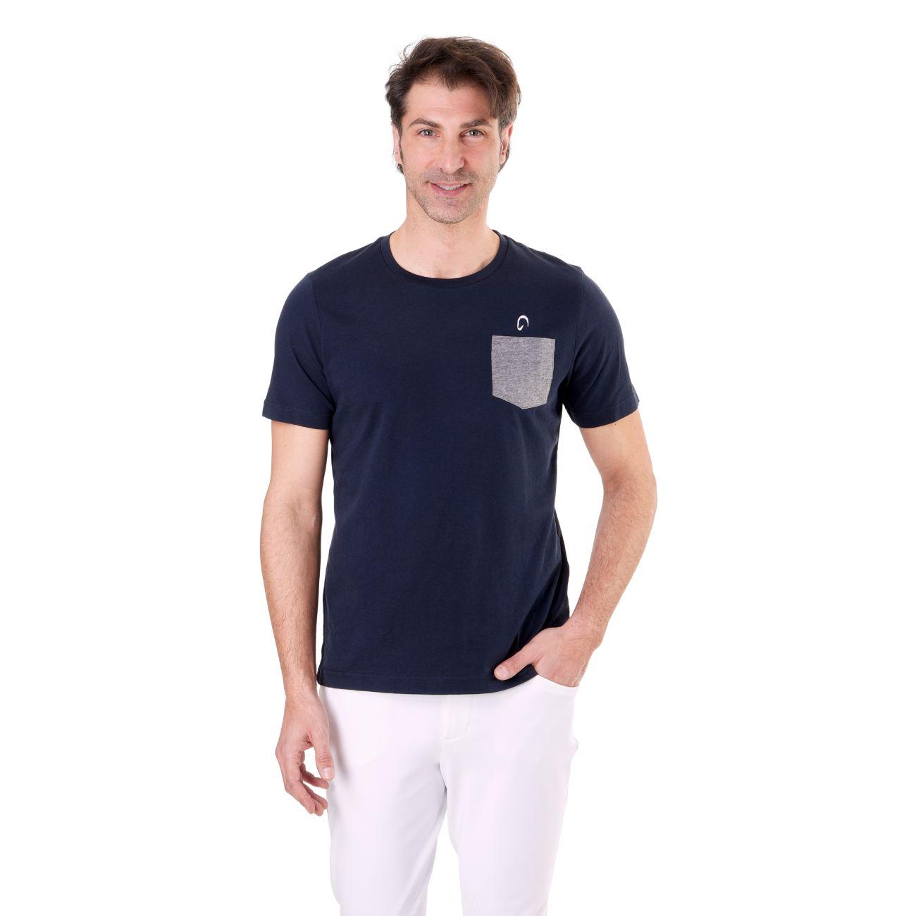 T-Shirt Da Uomo A Manica Corta Con Tasca Mascheroni MASCHERONI/HS375K BLUE NAVY MASCHERONI SELLERIA 