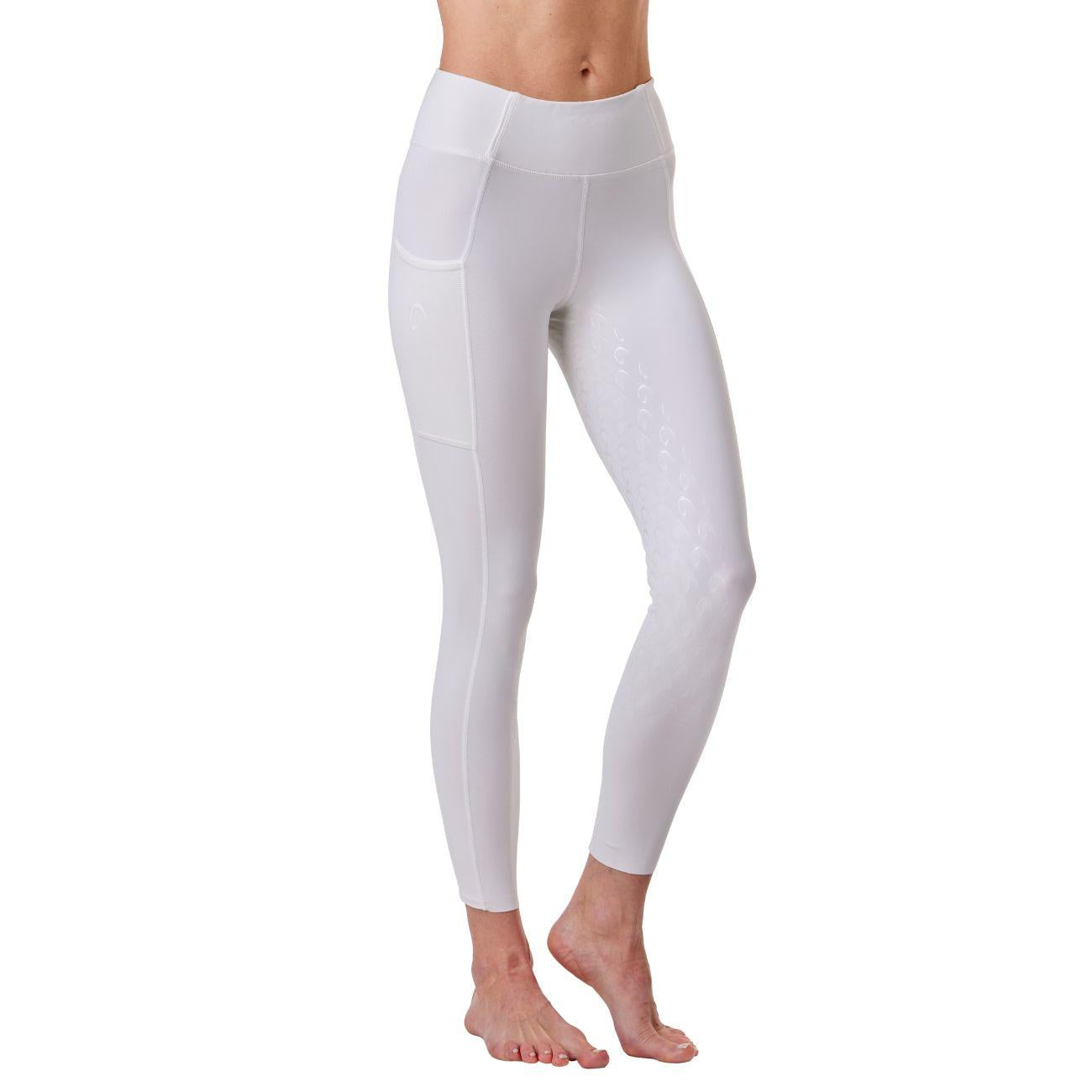 Leggings Da Donna Full Grip Arezzo Mascheroni Bianco 30MA-AREZZO WHITE/WHITE MASCHERONI SELLERIA 