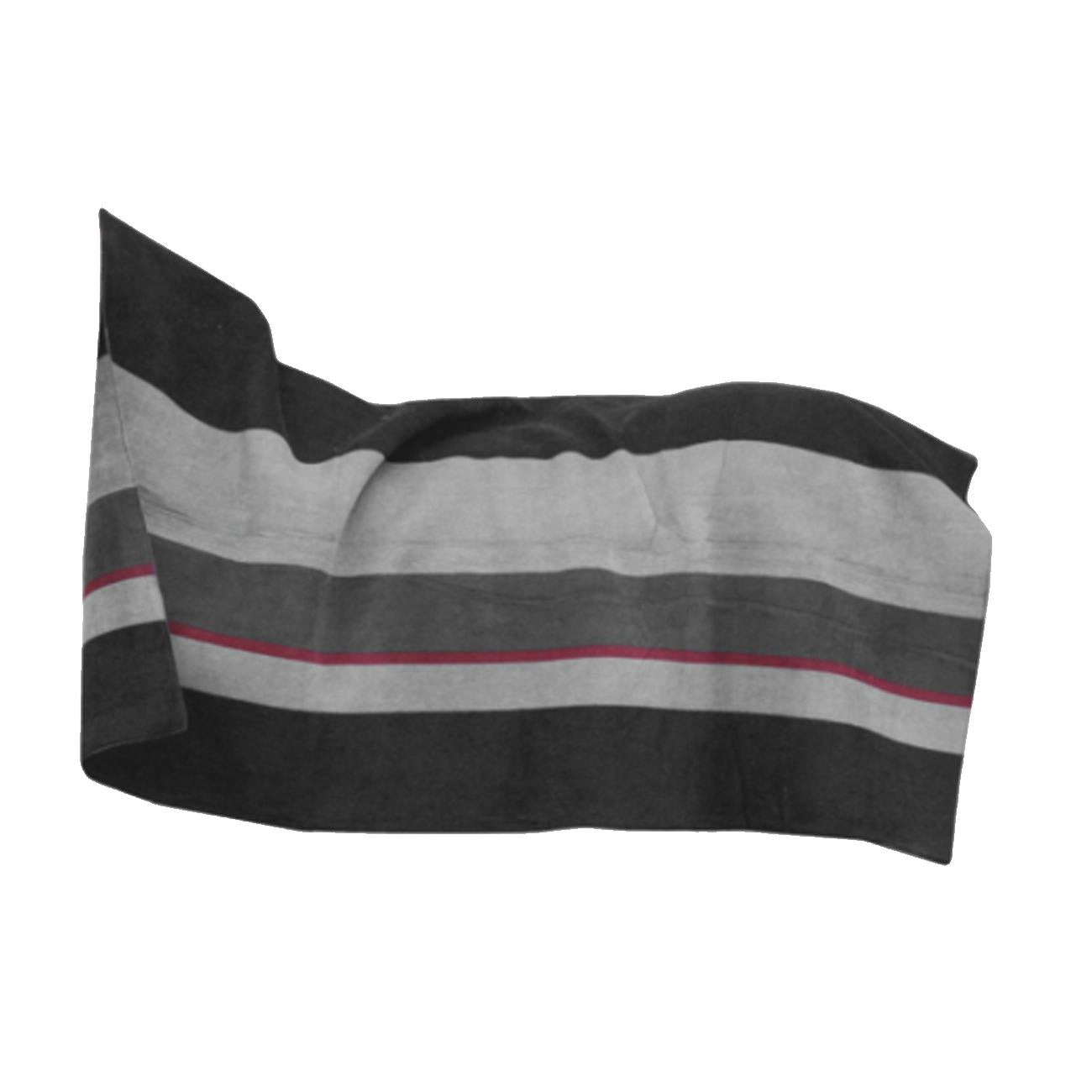 Coperta In Pile 210x200cm Heavy Fleece Square Stripes Kentucky Nero/Grigio 52172 01BLACK/GREY KENTUCKY 