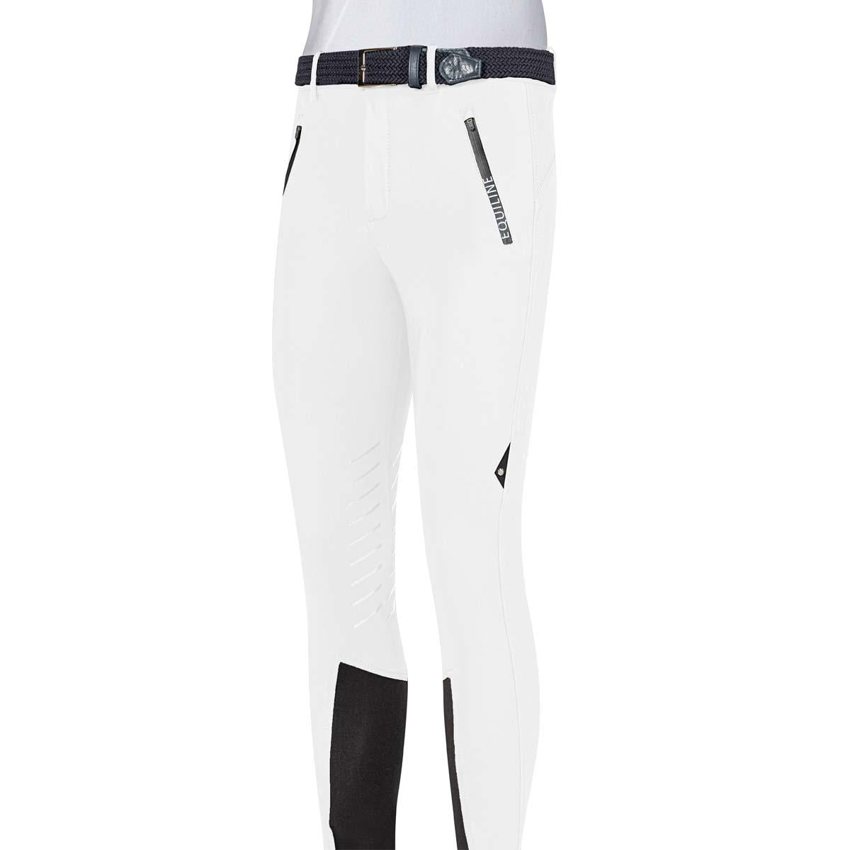 PANTALONE DA EQUITAZIONE UOMO CON GRIP GINOCCHIO MOD.CUBEC 09EQ-N08498 001BIANCO EQUILINE