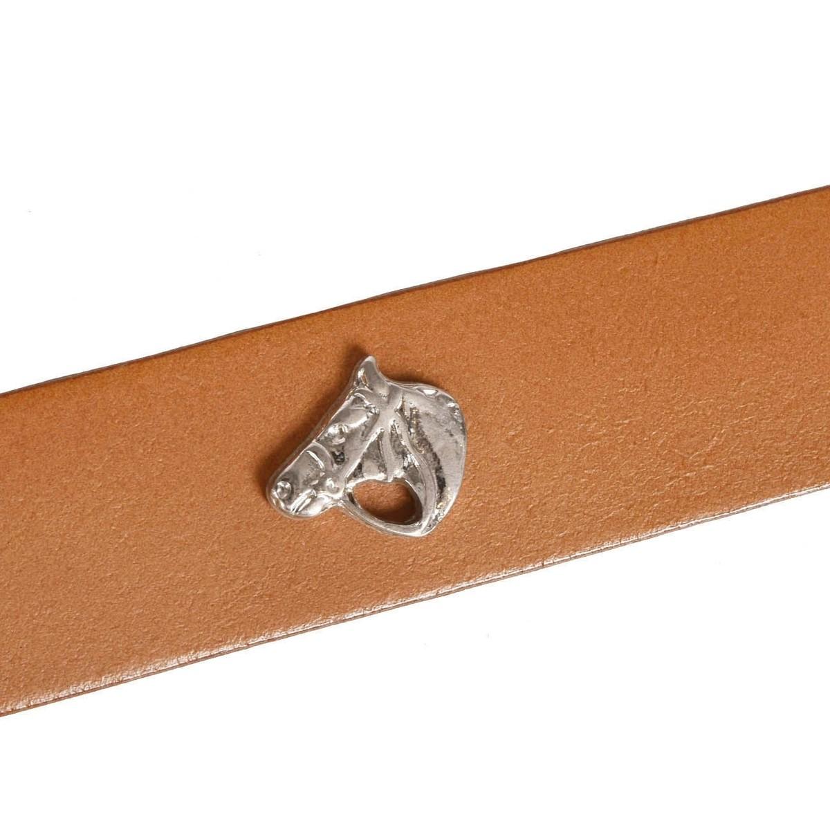 EMMEDI Cintura Pelle Con Testa Cavallo 3 cm Cuoio - cintura in pelle per abbigliamento equestre 09ED283130TS CUOIO EMMEDI 
