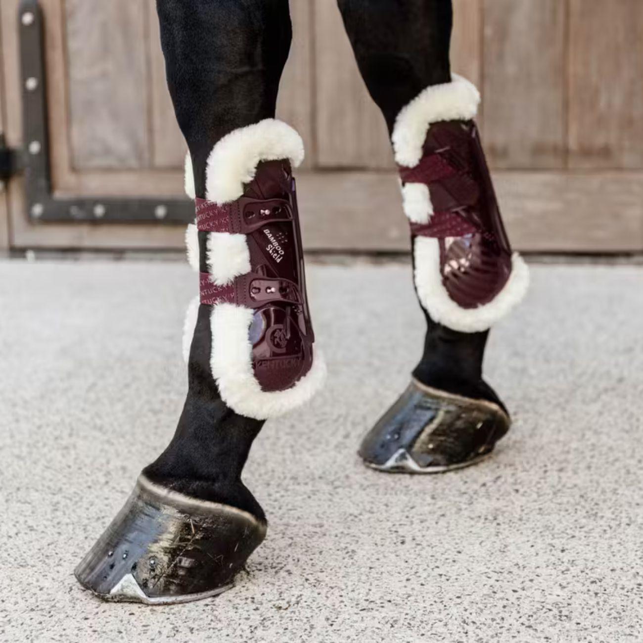 Stinchiere Vegan Sheepskin Tendon Boots Bamboo Elastic Kentucky Smeraldo Bordeaux 88102 17BORDEAUX KENTUCKY 