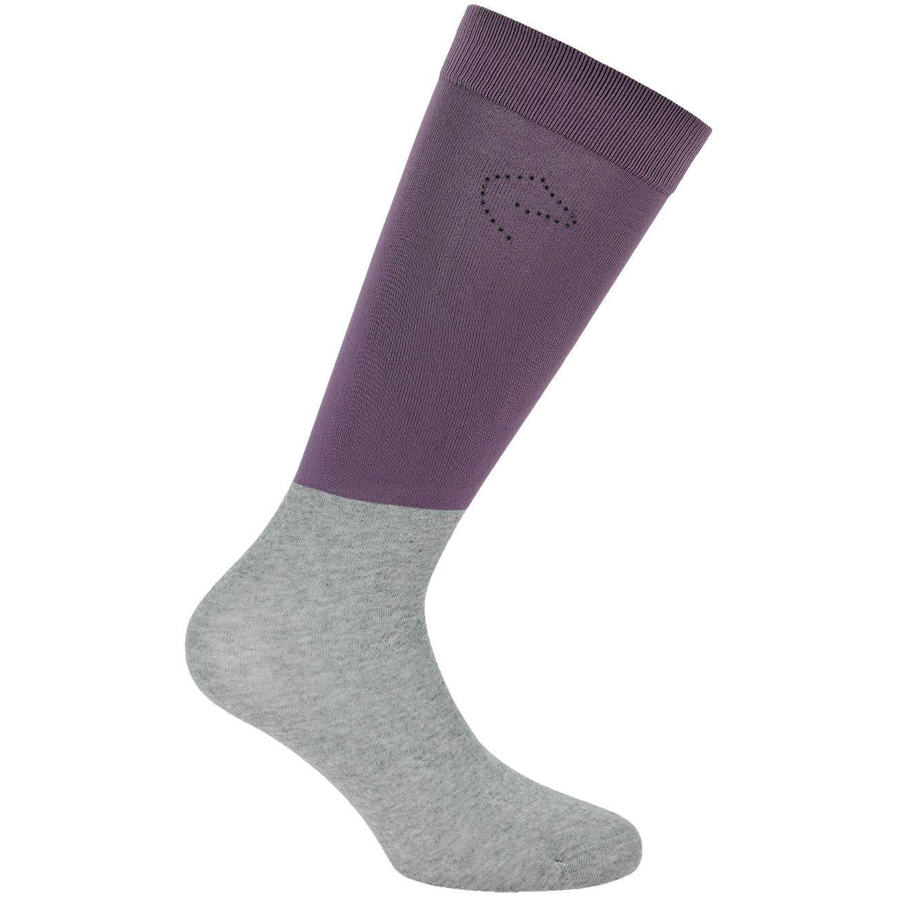 Calze Bicolor Con Logo Equitheme Viola 9864 016PURPLE EQUITHEME 