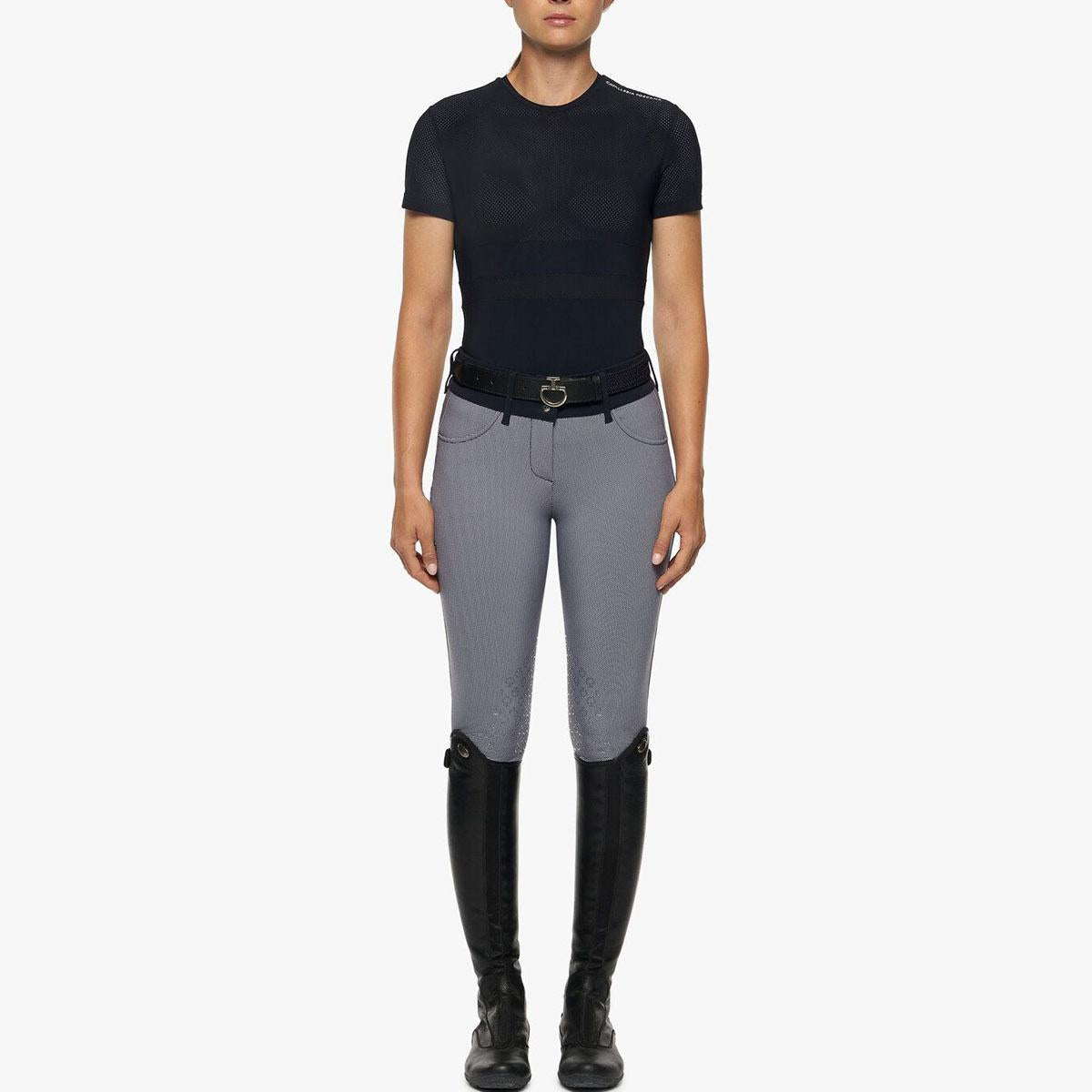 T-SHIRT DONNA FORATA TESSUTO JERSEY 09CT-TSD057JF022 7901NAVY CAVALLERIA TOSCANA