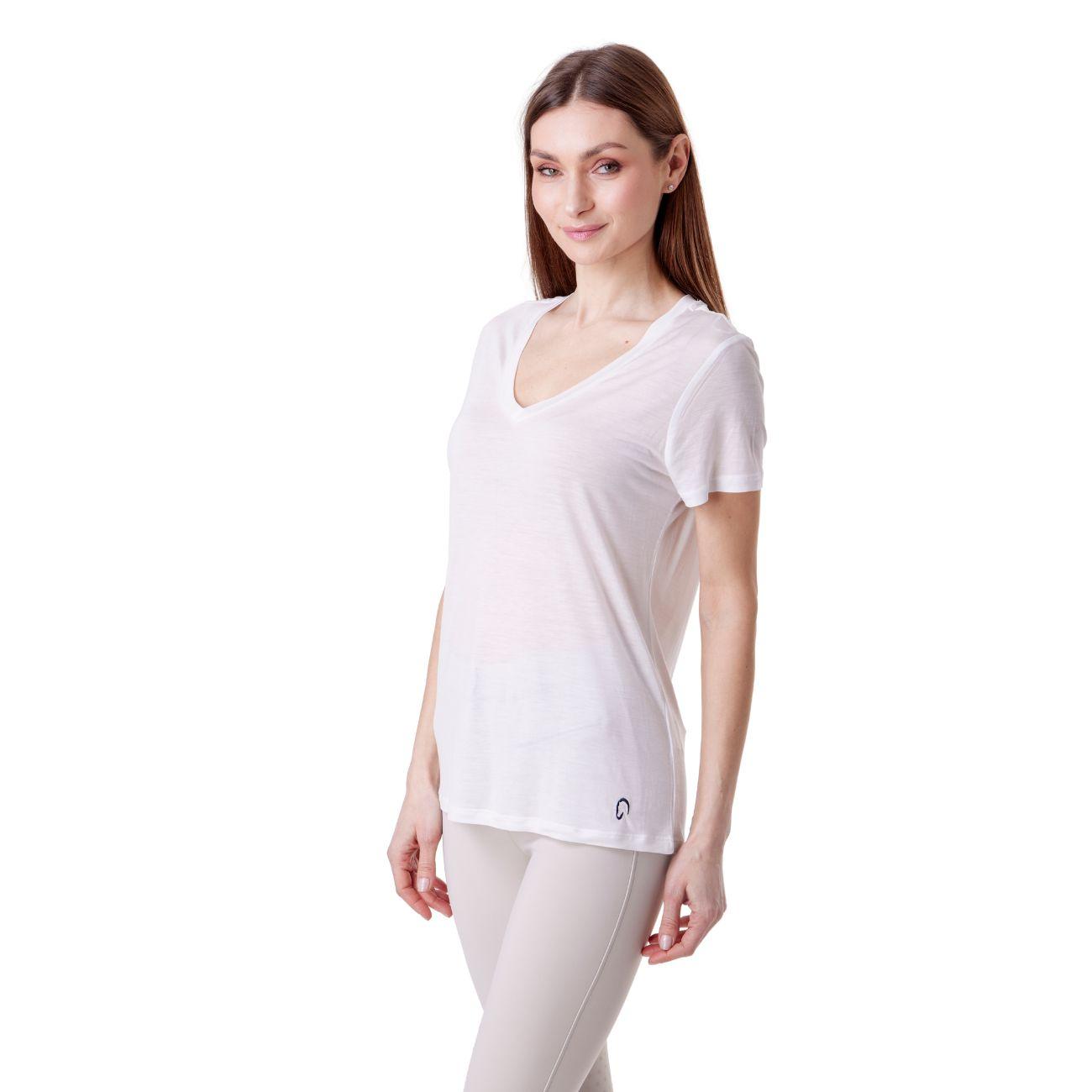 T-Shirt Con Scollo A V In Cotone Mascheroni MASCHERONI-NS323 WHITE MASCHERONI SELLERIA 
