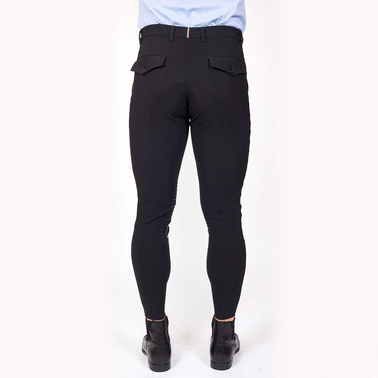 PANTALONE DA EQUITAZIONE UOMO CON GRIP 4 TASCHE 09MA-04ROMA 036NERO MASCHERONI SELLERIA 