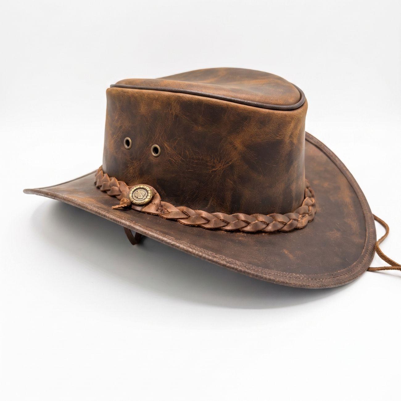 COMANCHEROS Cappello In Cuoio Country C032 MARRONE 